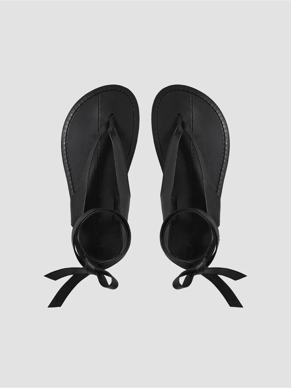 A. Emery “Elmer” Women's Black Leather Tie-Ankle Sandals, size 37, like new